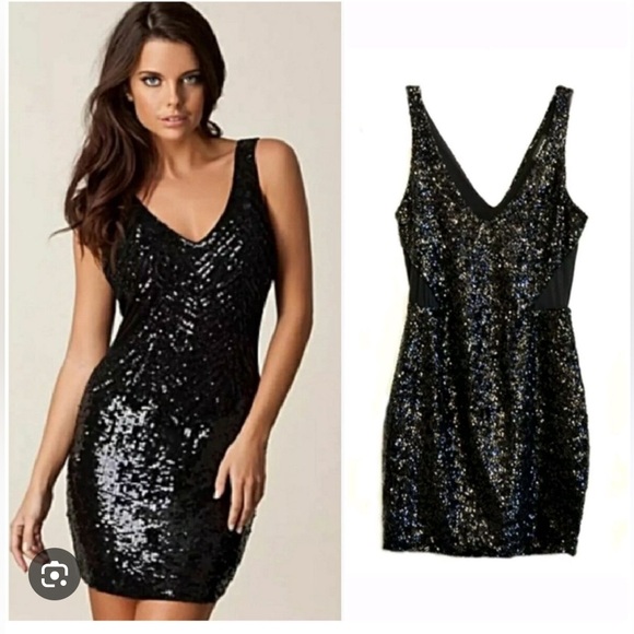Bebe Black Sequin Mini Dress - Picture 6 of 6